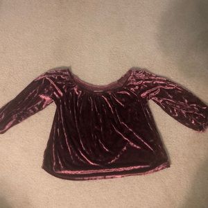 Velvet off the shoulder shirt